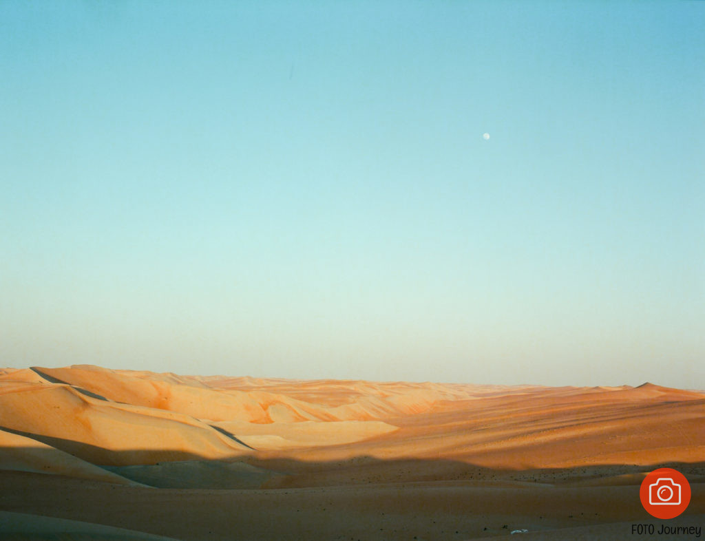 Sunset & MoonRise, Liwa Desert, Ektar 100 on Mamiay 645